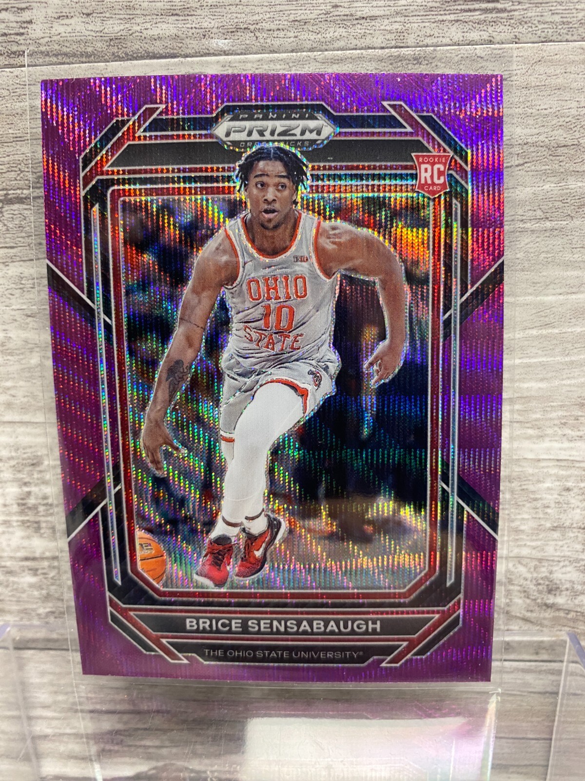 2023-24 Panini Prizm Draft Picks Purple Wave Brice Sensabaugh Rookie Ohio State