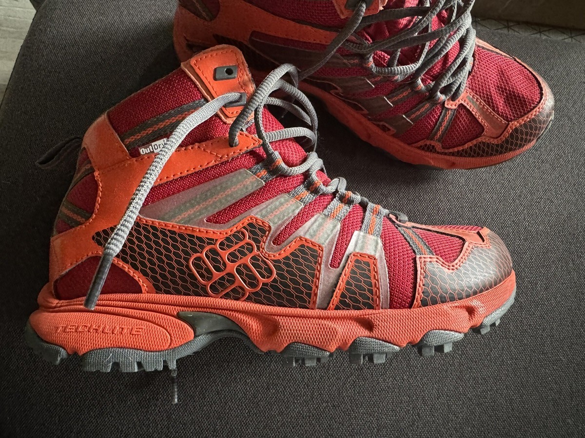 Men's Columbia Hiking Boots Techlite OutDry Size 7.5 Red/ Orange