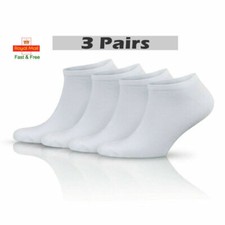 3/6/12 Pair Men Women Cotton Ankle Socks Low Cut Sports Trainer Black White 6-11