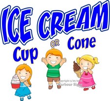 Ice Cream Cup Cone DECAL CHOOSE YOUR SIZE Food Truck Sign Concession Sticker