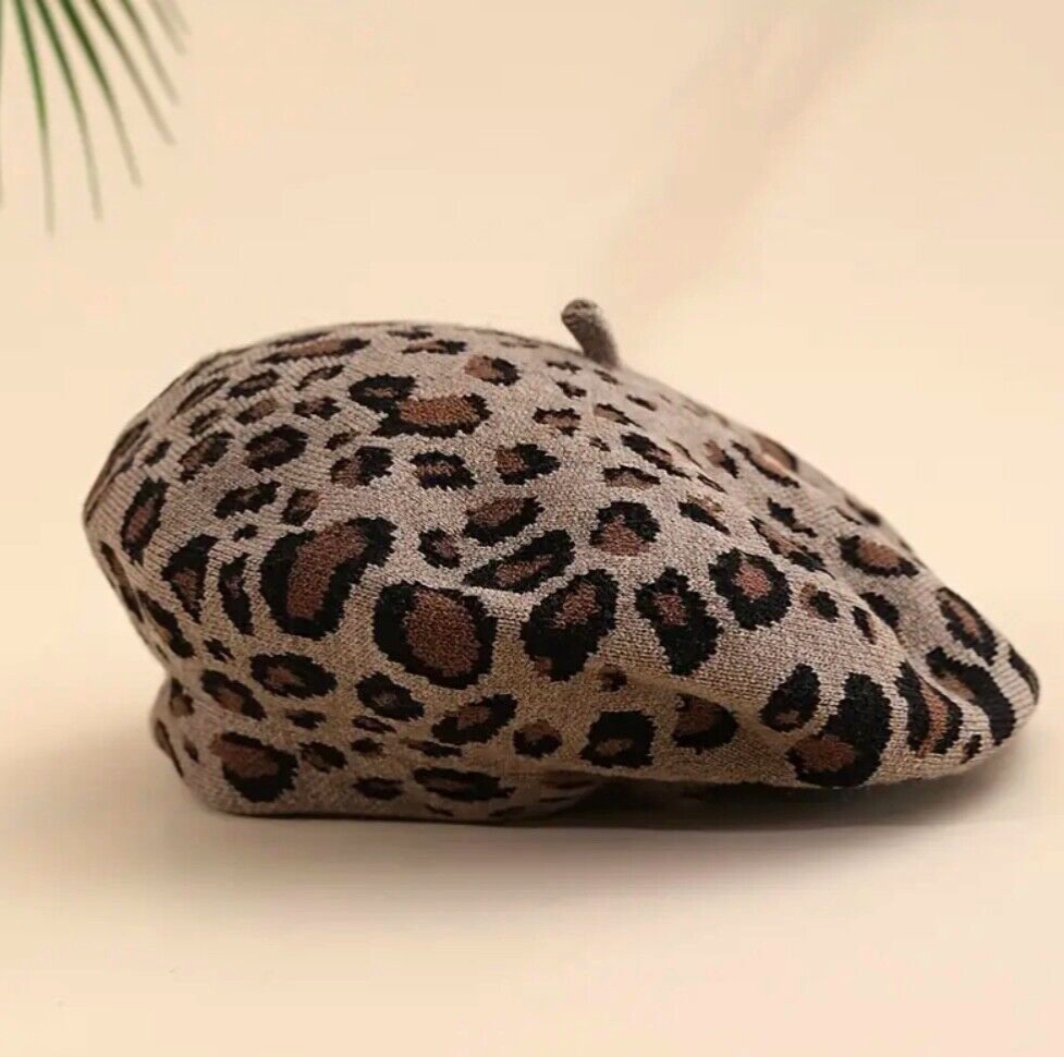 Beret Animal Print Winter Hat Hat- Beret Hat Women Soft