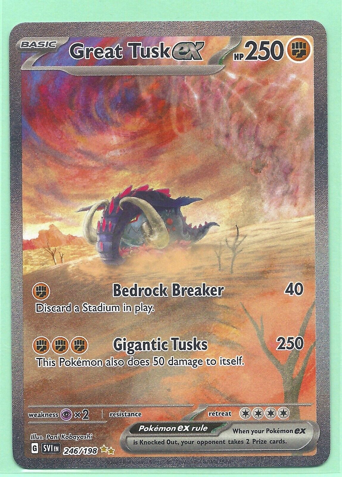 Pokemon - 123/198 - Presa Grande ex (Great Tusk) - Scarlet & Violet Base -  SV1PT