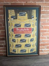 Vtg Prophylactic Advertising Store Cardboard Dentist Display Framed Sign 35"X24"