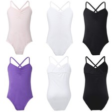 Kids Girls Leotard Ballet Dance Gymnastics Sleeveless Dancewear Bodysuit Costume