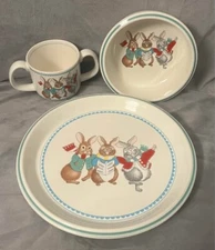 Mikasa Do Re Mi Bunny Child's Plate Bowl Mug Gift Set