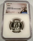 1959 NGC MS66 WASHINGTON QUARTER VERY WHITE GREAT LUSTER SILVER MS 66 25c