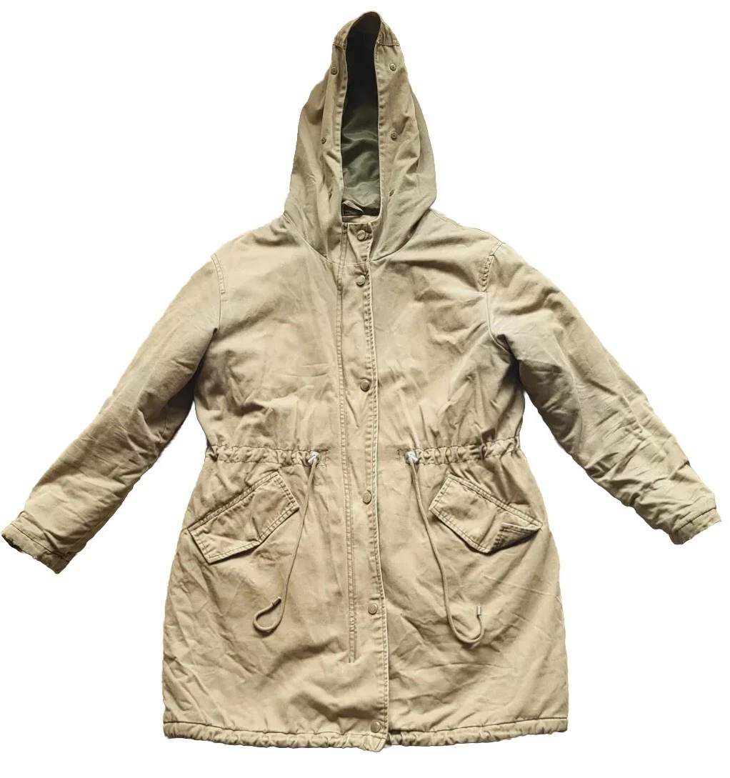 VETEMENTS Parka donna cachi con cappuccio con cordino abbigliamento moda donna