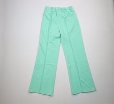 Deadstock Vtg 60s 70s Streetwear Womens 16 Knit Bell Bottoms Pants Mint Green US