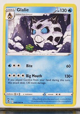 Glalie 042/195 - NM / M - Silver Tempest Pokemon Card - $2