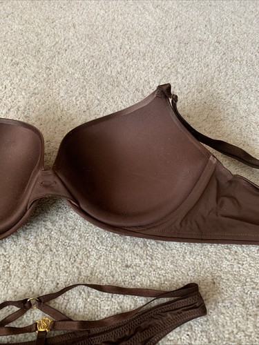 Victoria Secret 36C So Obsessed Brown Padded Push up Bra Adds 1-1/2 Cups Set - Picture 5 of 10