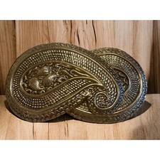 Belt Buckle Paisley Design Statement 2 Piece by The Leather Shop Belts Gold Tone