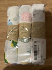 Unisex Set of 3 Baby Swaddle Blankets Neutral Muslin Ultra Soft 41" X 41" NEW