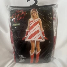 Missy Candy Cane Adult OSFM Holiday Christmas Costume Striped Red White