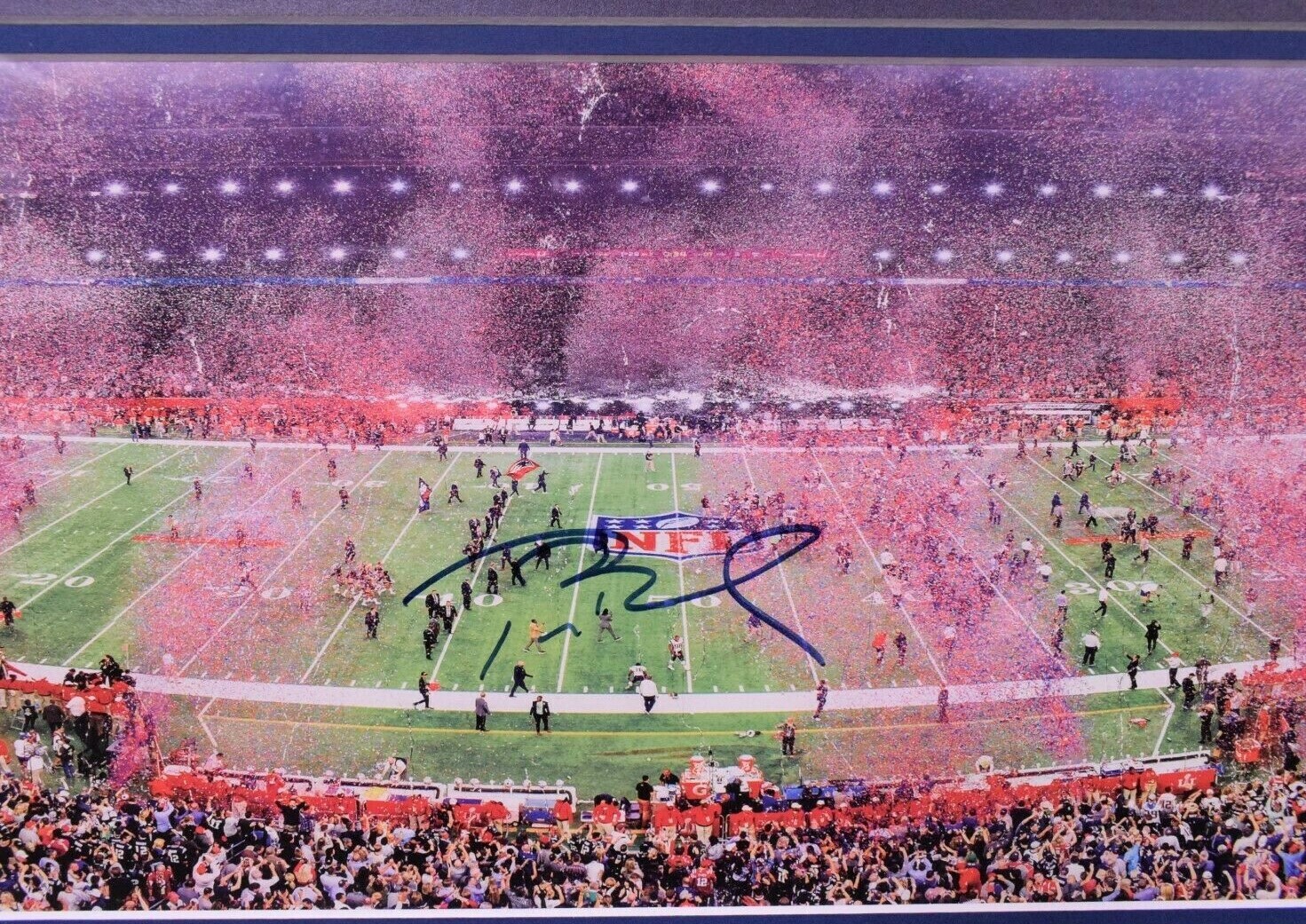 Tom Brady NE Patriots Signed Super Bowl LI Photo w/Authentic Ticket