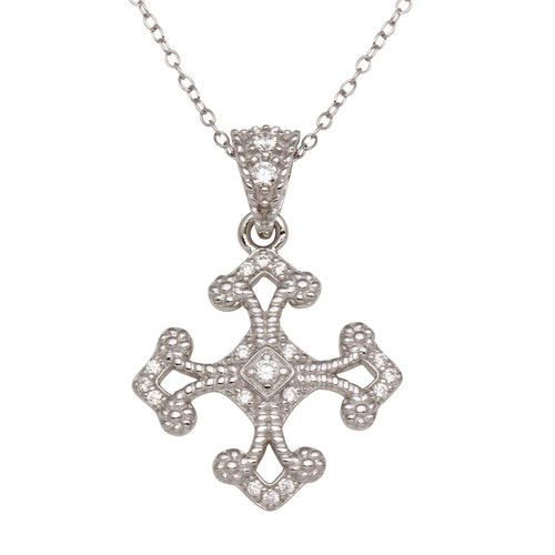 Collana in argento sterling a forma di cuore con zirconi cubici trasparenti