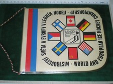 Vintage Pennant  World And European Ice Hockey Championship 1978 Prague 
