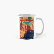 travel To RUSSIA Cute Vintage Design Sticker  Classic Mug , Gift For Family