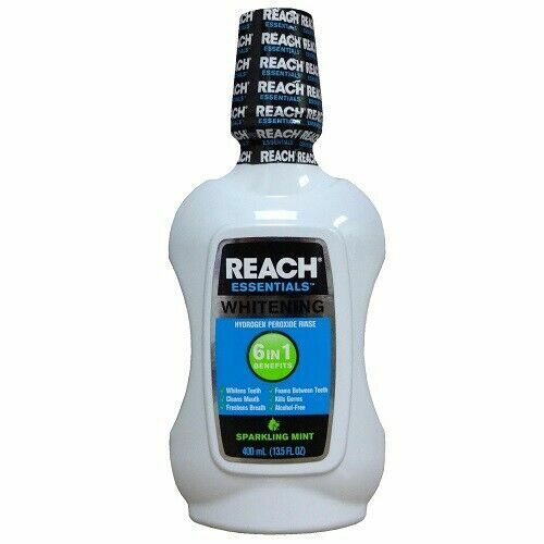 Reach Essentials Whitening 6 in 1 Sparkling MINT Oral Rinse 13.5 Oz for
