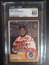 1963 TOPPS JUAN MARICHAL #440 AU CGC JSA RED AUTO 9 🔥 NO HITTER INSCRIPTION 