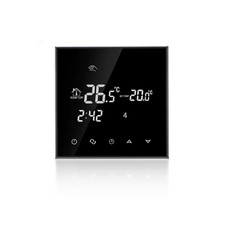 Image of HY03WE Black Large LCD Touch Screen Programmable Digital Room Thermostat for Ele