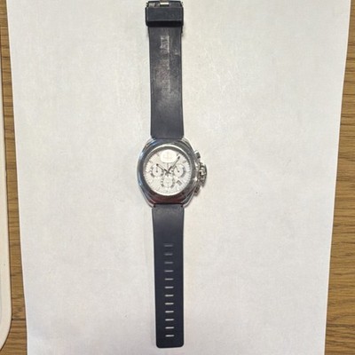 Freelook Chronograph Quartz Wristwatch Black Rubber Strap Silver Dial 100M