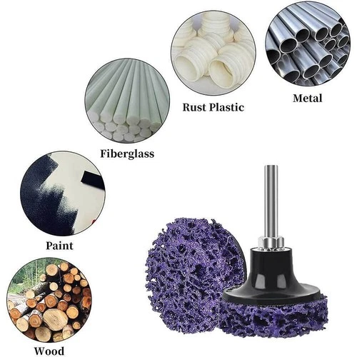 11Pcs 50mm R Type Poly Strip Disc Wheel With Pad Cleaning For Rust Removal Tool - Picture 5 of 14