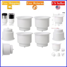 4pcs Marine White Plastic Cup Drink Holders With Drain 3.5-inch 4pcs Marine White Plastic Cup Drink Holders With Drain 3.5-inch