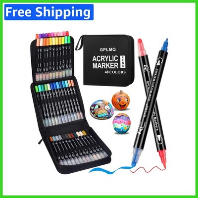 Multi-Surface Acrylic Paint Pens Set - 48 Non-Toxic Colors, Ideal for DIY