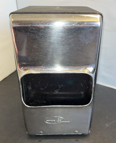 VNT Wisco Fold Black & Chrome Mid Century Retro Diner Napkin Holder Dispenser
