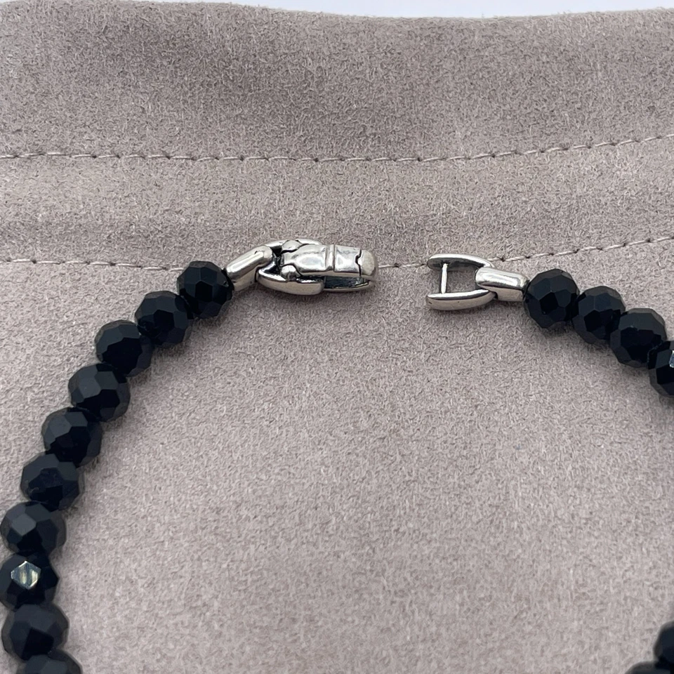 Pulsera David Yurman Plata de Ley 925 Espinela Negra Cuentas Espirituales Foto 4 de 4