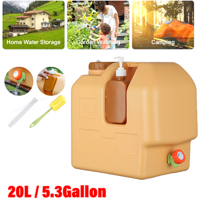 #ad #ad Portable Water Storage Bladder 5.3Gal Water Tank Camping w Spigot Soap Dispenser $26.98