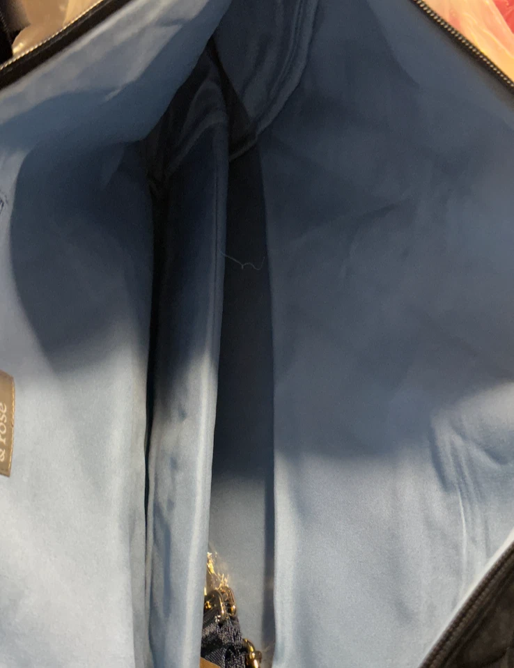 Summer & Rose Navy Weekender Bag Velvet Quilted Duffel Tote SUM-FA-626 NWT - Image 2 of 4