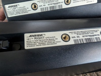 Bose 161 Speaker System Left and Right Speakers Black Bookshelf