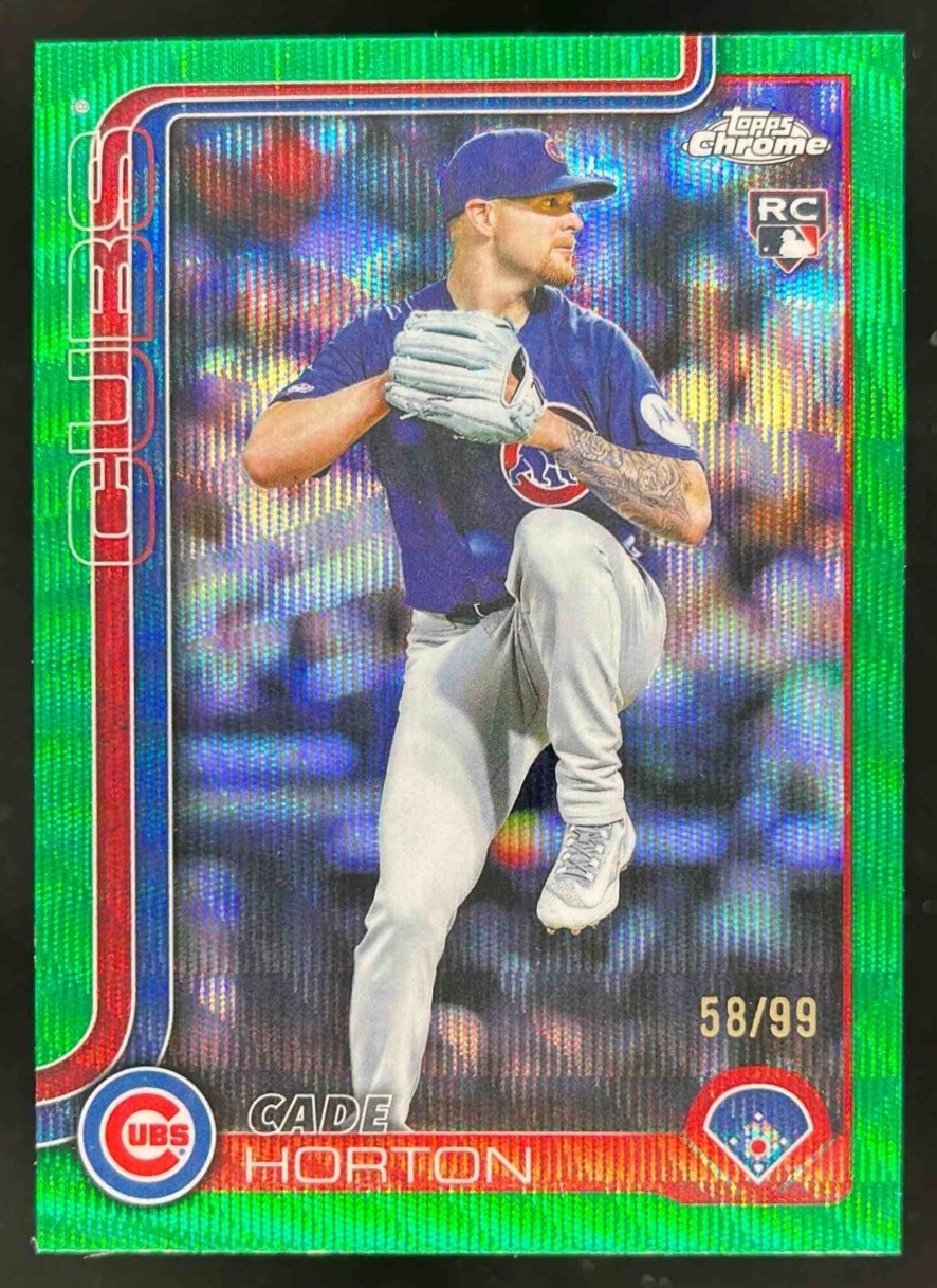 2025 Topps Chrome Update Cade Horton Green Wave Refractor /99 #USC63 RC Cubs