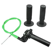  Twists Throttle Grip,Dirt Bike Grips with Throttle Cable and Handlebar Green