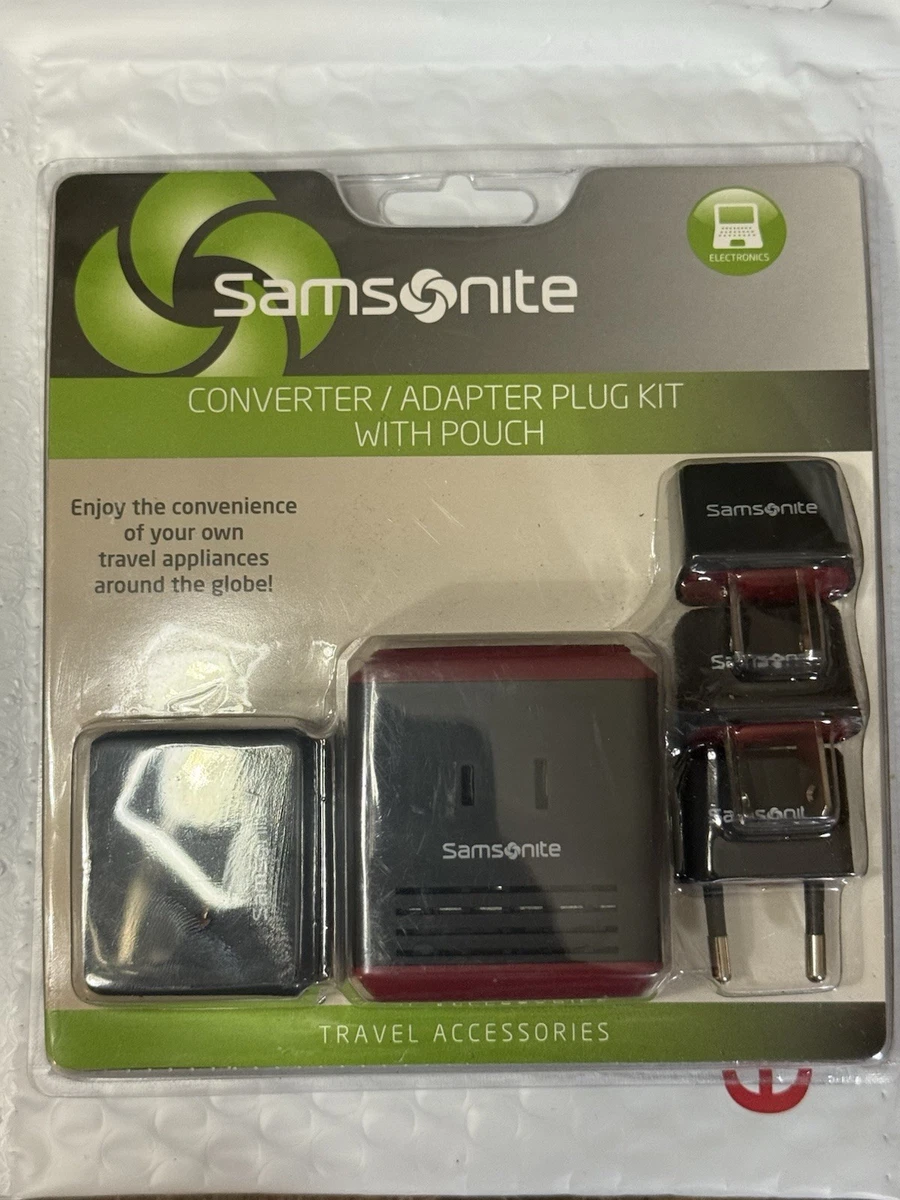 Adaptateur Secteur Universel Samsonite Worldwide Travel, Noir, Neuf, Pour Voyages Internationaux