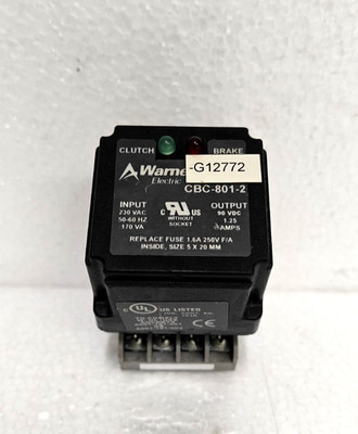 WARNER ELECTRIC CBC-801-2 CLUTCH BREAK ON/OFF CONTROL