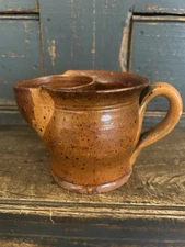 Antique 19th Century PA Redware Shaving Mug - Scarce