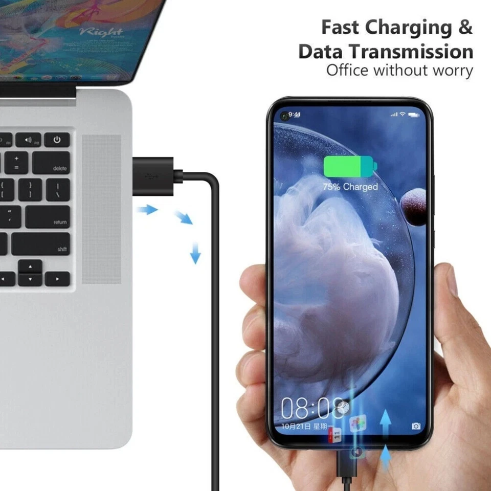 Type C to USB-A Cable Fast Charging Cord Type C To USB Adapter 3Ft Cable, 10 pk - Image 4 of 4