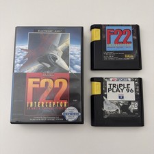 Sega Genesis Game F22 Interceptor + Triple Play 96 - Tested Working