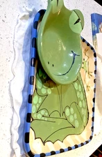 Handmade Pottery Frog Chip and Dip Plate