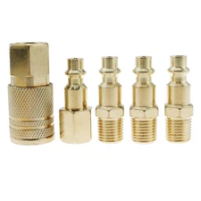 Air Hose Fitting Quick Connect Brass Air Coupler Plug Kit 1/4 inch NPT