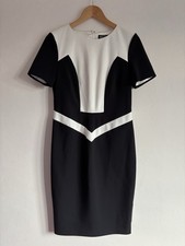 Per Una Speziale Black And White Panel Knee Length Dress Size 12 New