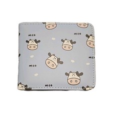 Short Wallet Cow PU card holder, ID window and coin holder
