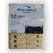 12 REAL SIMPLE SOLUTIONS Hanger Clips Stone Color - NEW