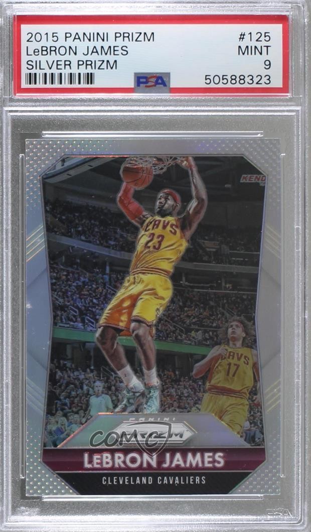 2015-16 Panini Prizm Silver Prizm LeBron James #125 PSA 9 MINT 1j6