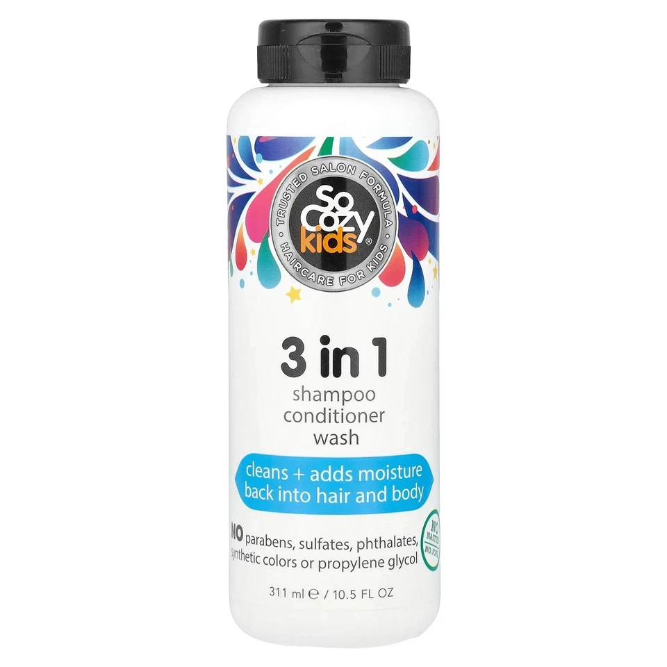 Champú SoCozy Kids 3 en 1 - Acondicionador - Lavado (dos botellas de 10,5 fl oz) v Foto 3 de 3