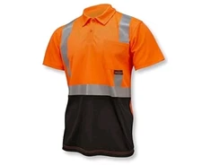 Radwear 2XL Short Sleeve Hi Vis Orange Block Mesh Polo Safety Shirt