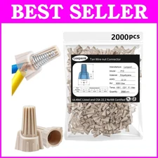 Versatile 2000 PCS Tan Wire Connectors - Ideal for Home and Auto Wiring Projects