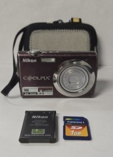 Nikon COOLPIX S220 10.0MP Digital Camera Plum Battery, 1gb Memory Card And Case.